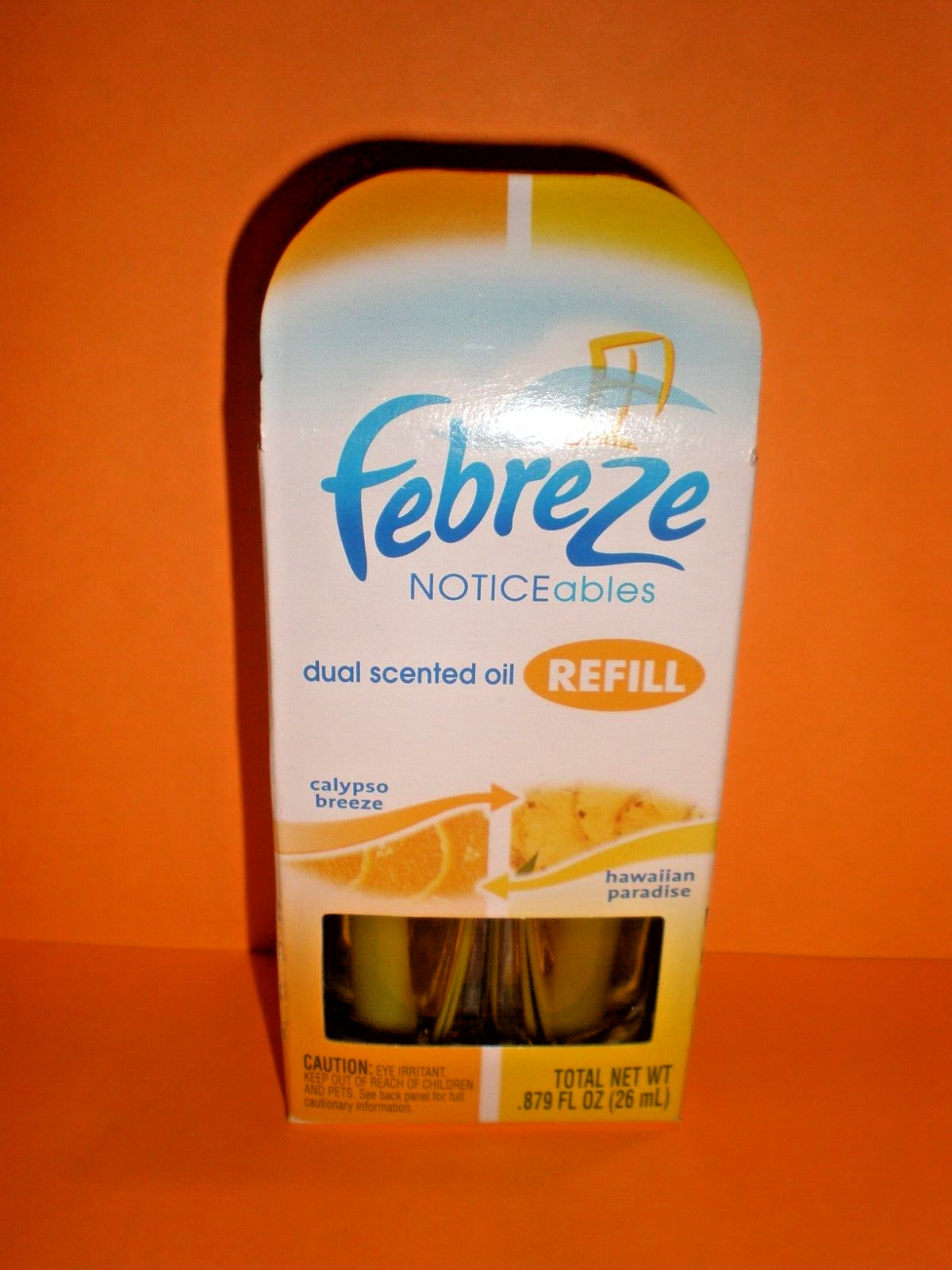 (1) Febreze NOTICEables CALYPSO BREEZE HAWAIIAN PARADISE Dual Scented Oil refill