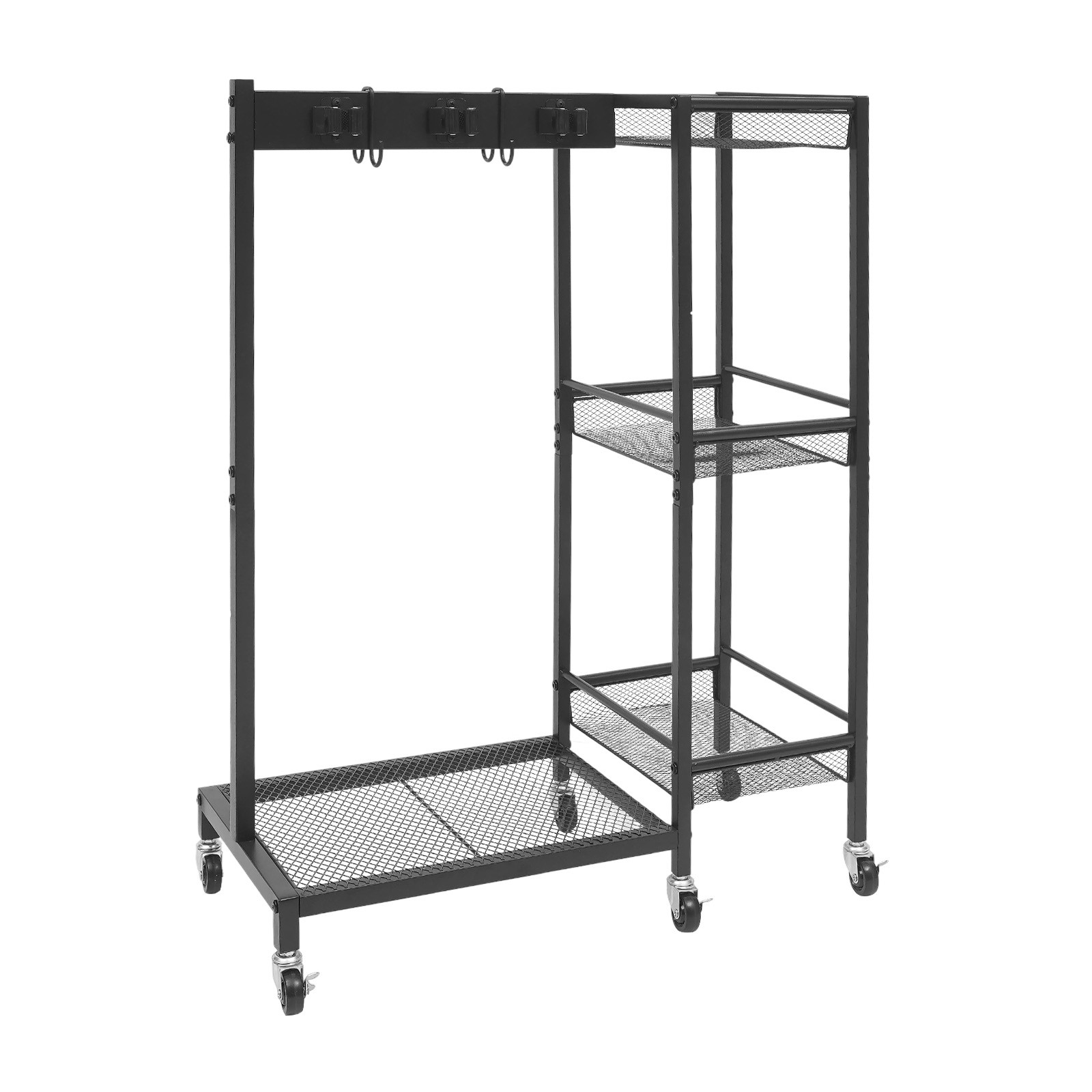 Mobile Cleaning Trolley Cart with Wheels 25.6×11.8×33.5 Inch for Home Office