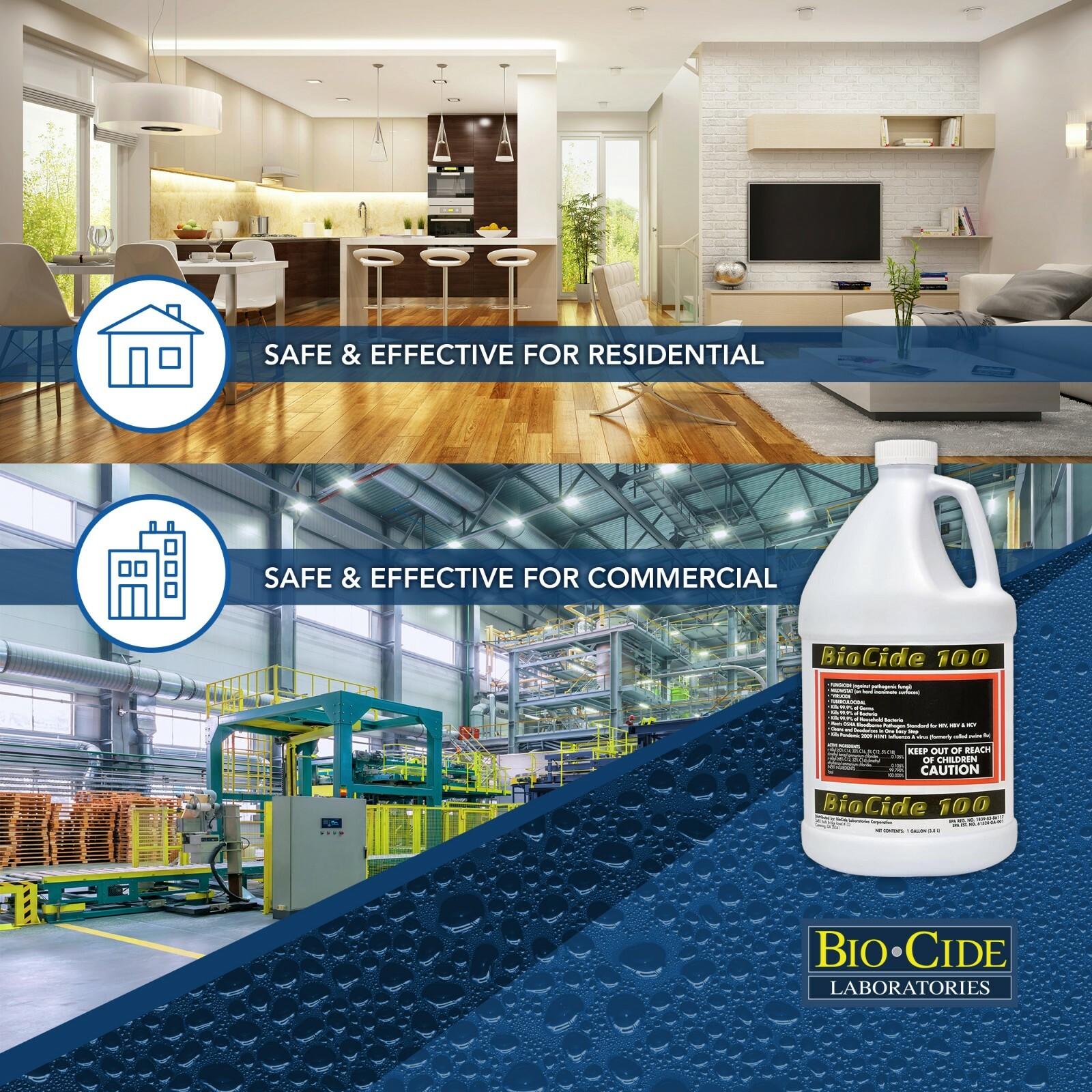 Biocide 100 Multi-Purpose Disinfectant Spray | DIY Mold, Mildew, Fungi Remover