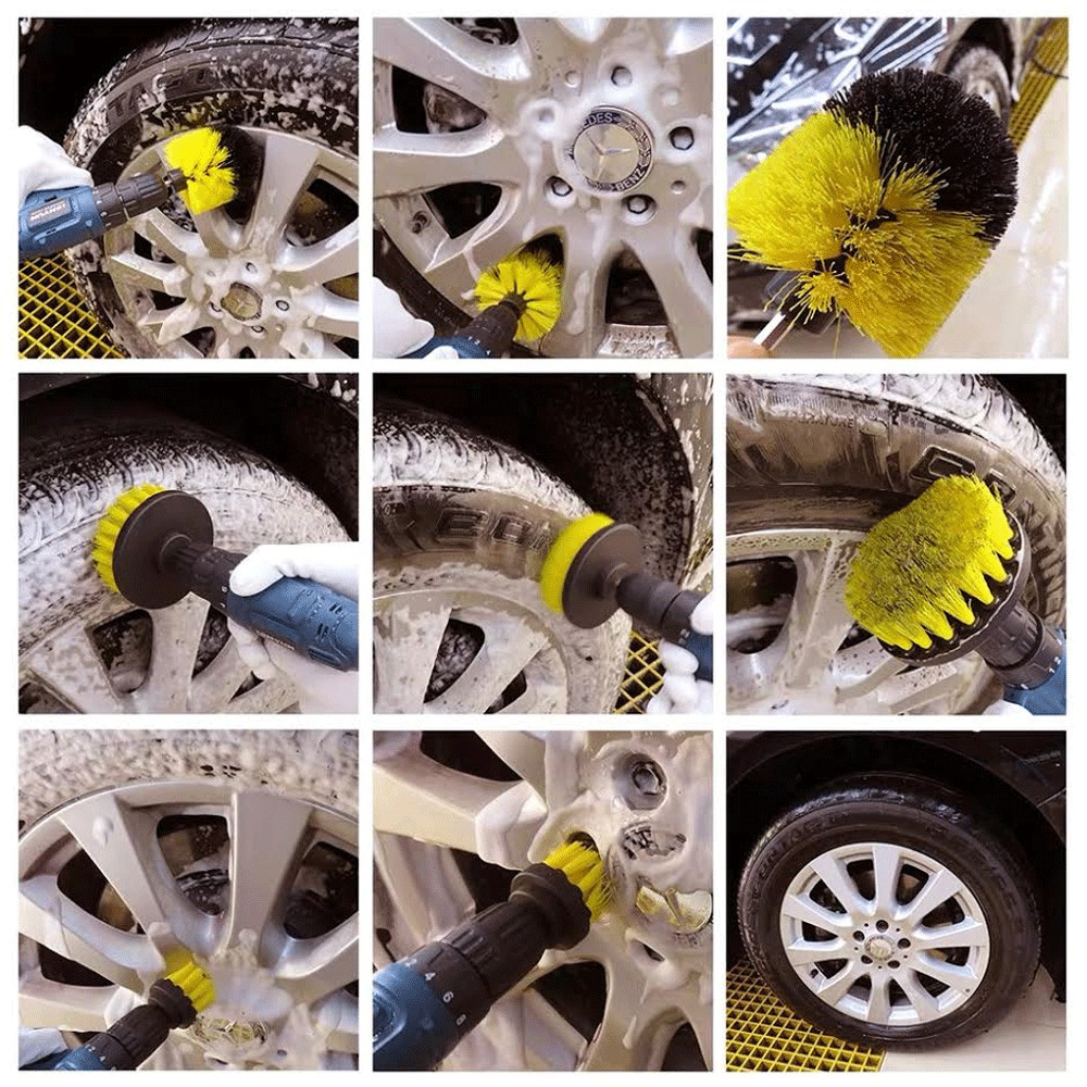 3PCS Drill Brush Power Scrubber Drill Attachments For Carpet Tile Grout Cleaning