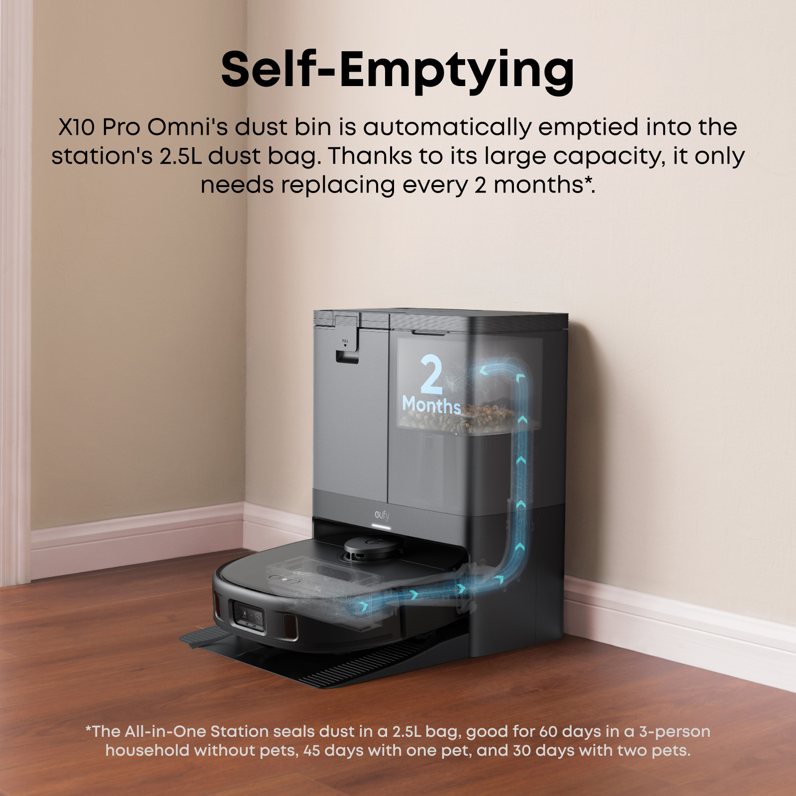 eufy X10 Pro Omni Robot Vacuum Dual Mops Wash&Dry 8000Pa Self Emptying|Refurbish