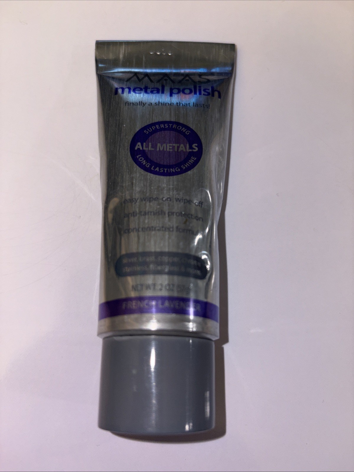 Maas Metal Polish 2 oz Tube French Lavender All Metals Multi-Surface Sealed