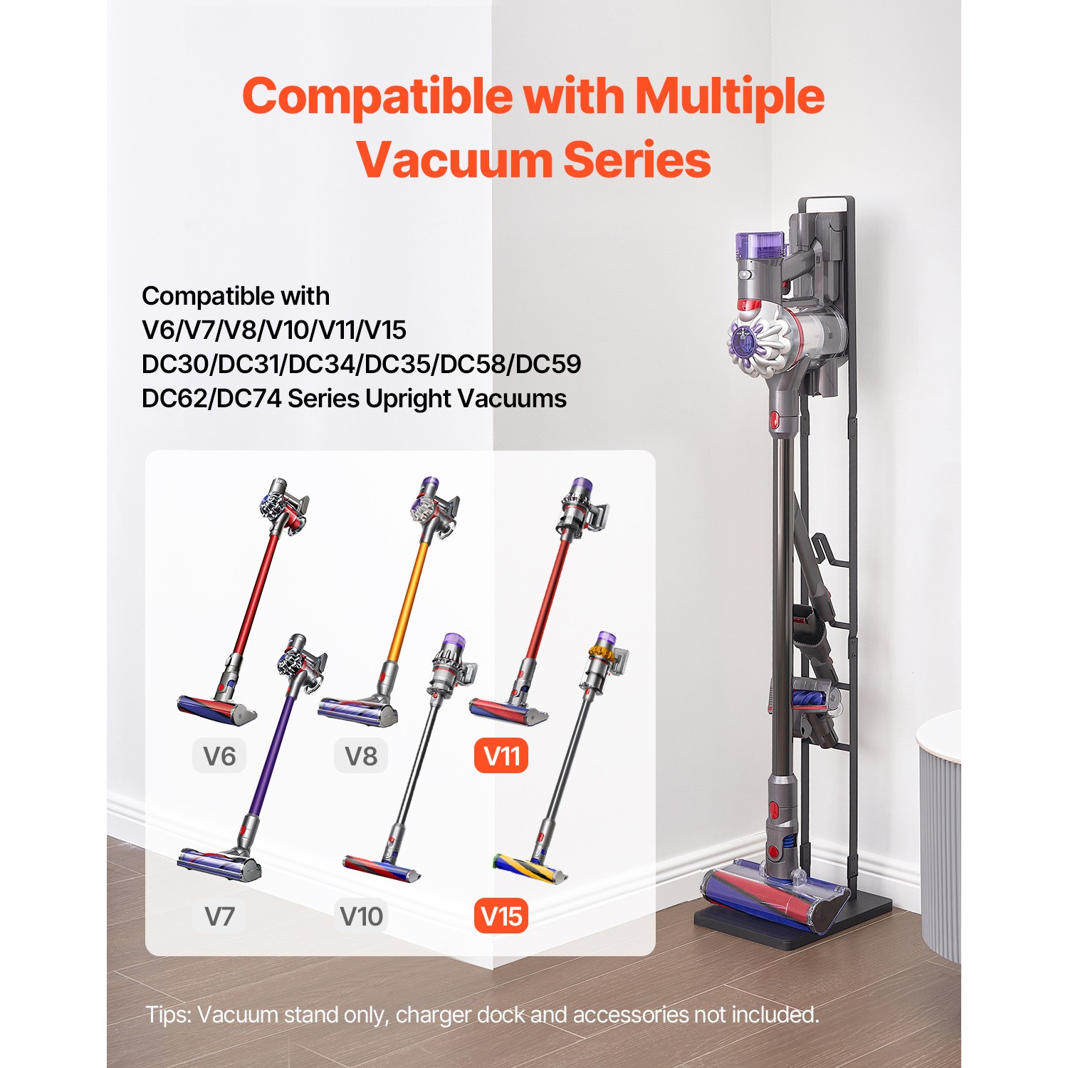 Vacuum Stand for Dyson V15 V11 V10 V8 V7 DC74 Stable Storage Bracket Holder
