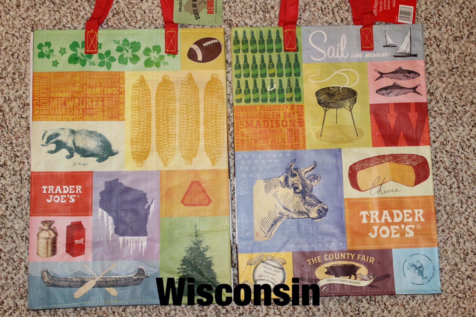 UPICK 5(20Choices) Trader Joe’s ECO Reusable Shopping Grocery Gift Tote Bags NWT