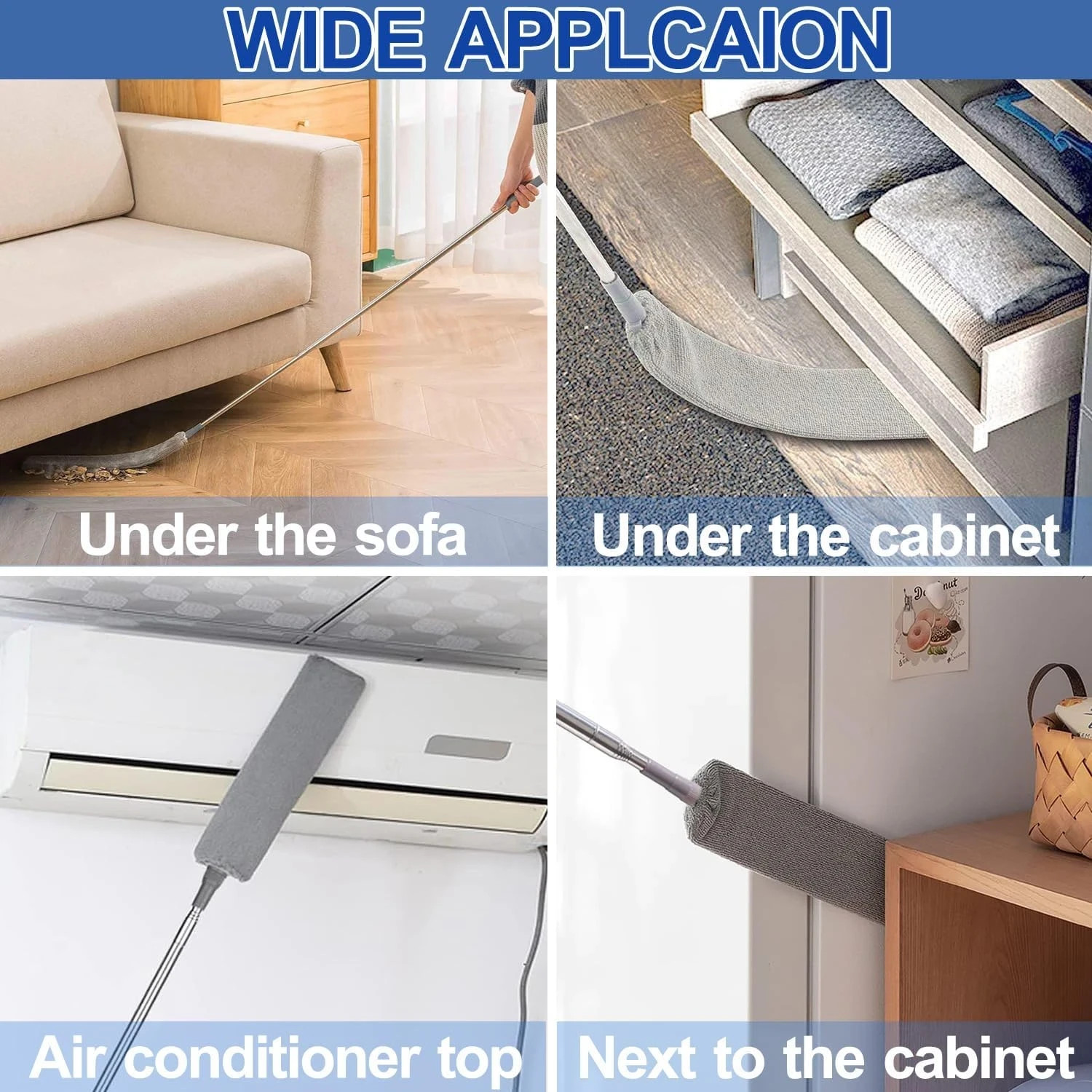 Dust Cleaner Microfiber Duster Gap Dust Cleaning Artifact With Extension Pole &