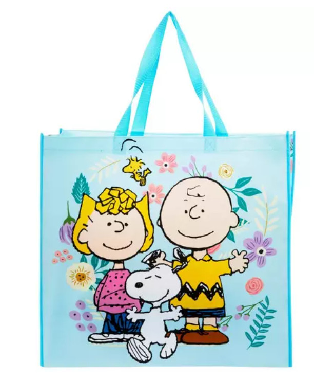 PEANUTS Extra Large Reusable SNOOPY Tote Bag with Handle NEW Free Shipping!