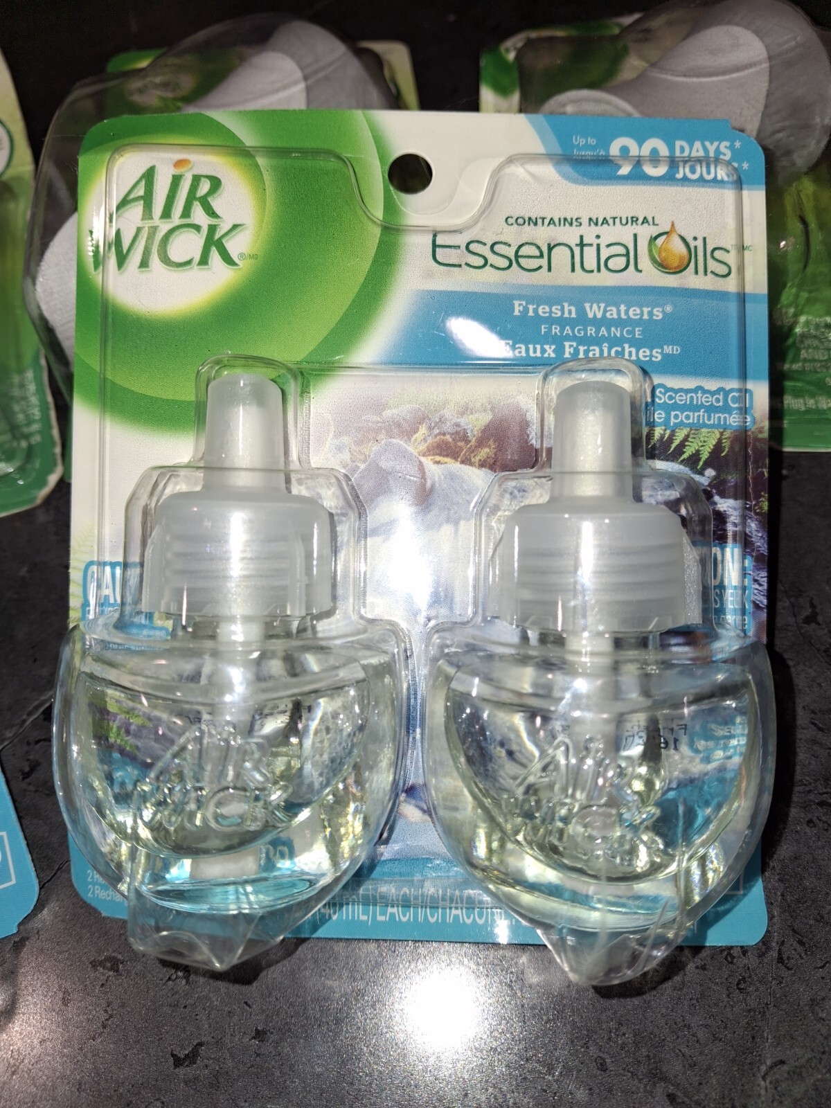 Lot of Air Wick Essential Oils (4) Warmers & (4) Fresh Waters 90 Day Refills