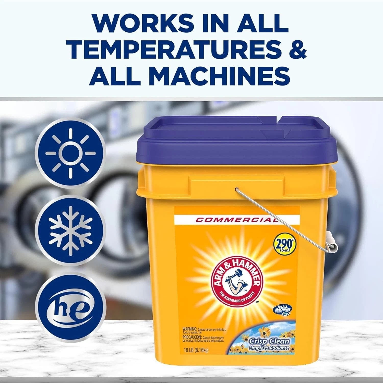 Professional Biodegradable Powder Laundry Detergent – 18lb Pail for 290 Loads