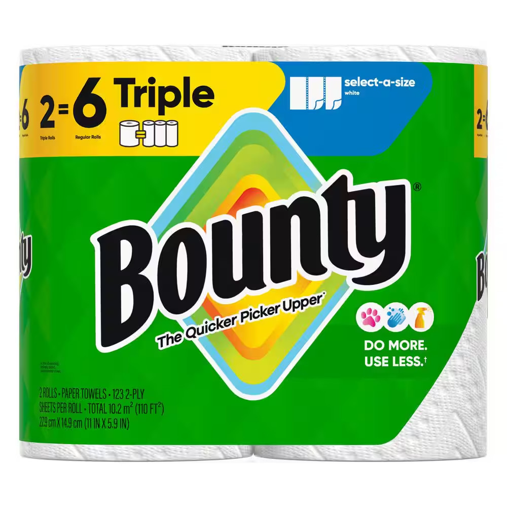 White, Select-A-Size Paper Towel Roll (2 Triple Rolls)