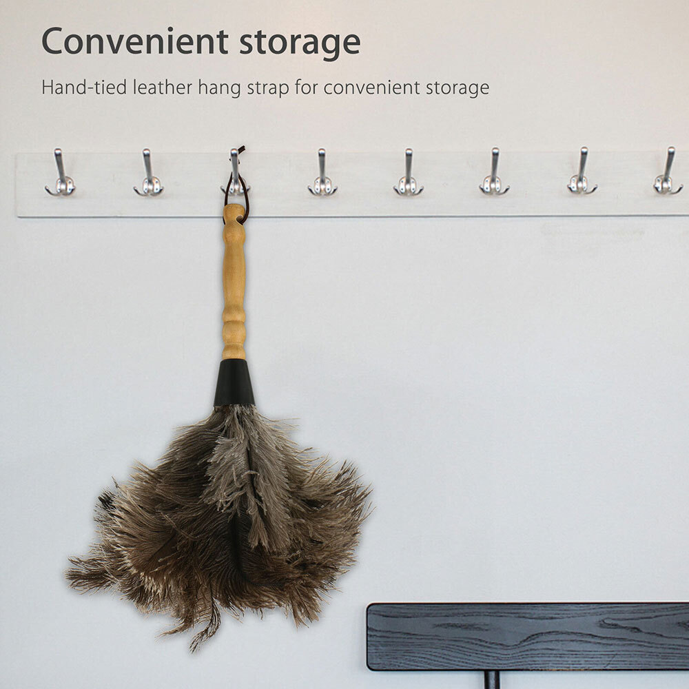 13″ Ostrich Feather Duster Durable Dust Collecting Cleaning Tool In Wool Shop^^
