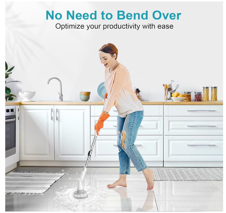 Ultrean Electric Spin Scrubber Cordless Power Brush Shower Bathroom Tile Cleaner