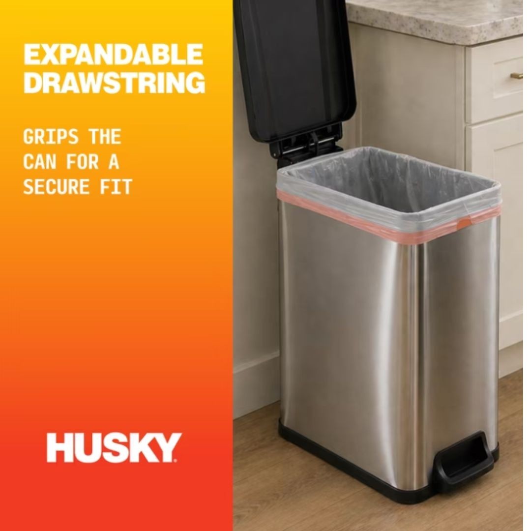 Husky 13 Gallon Tall Kitchen Drawstring Bags, 120 Bags New