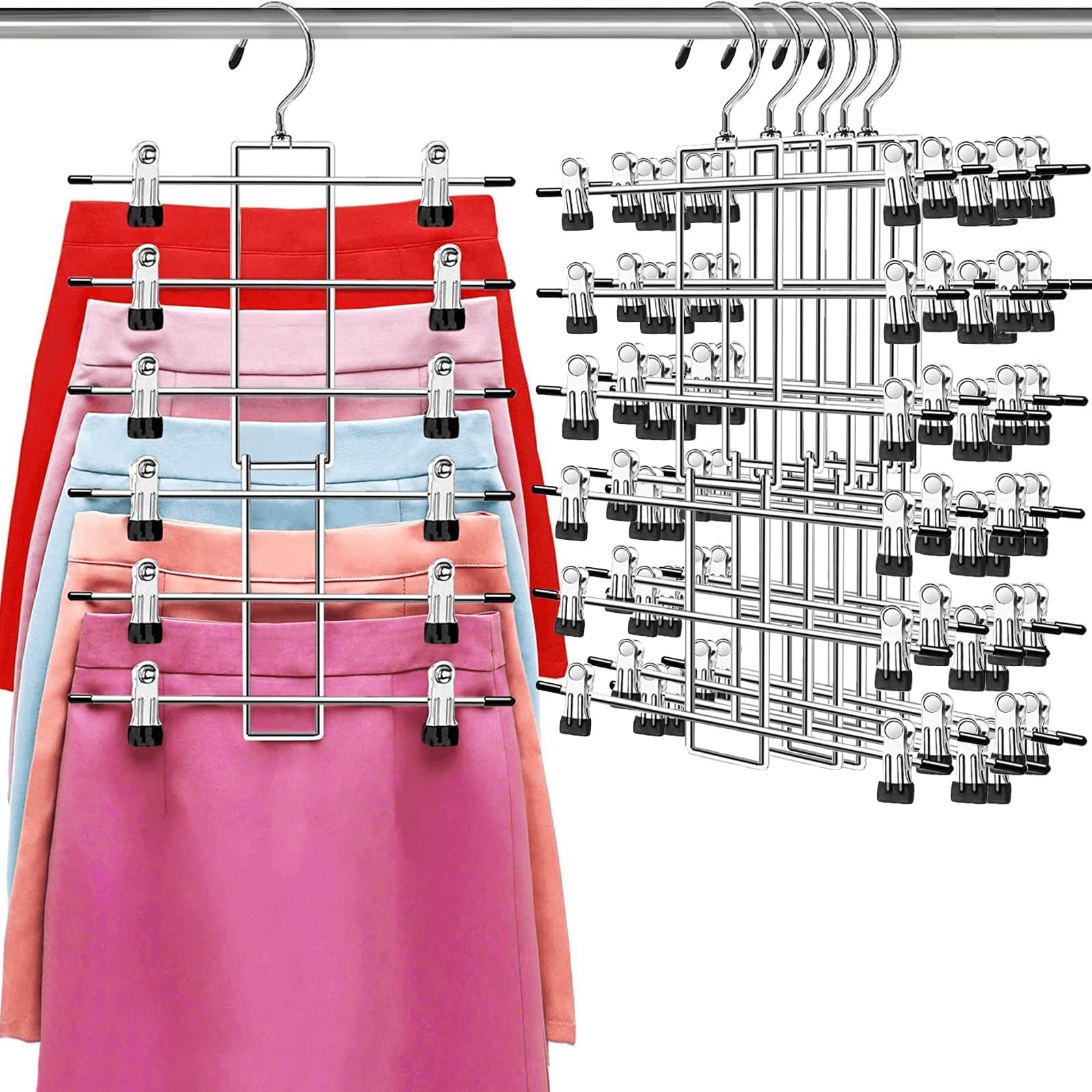 Hangerspants Hangersspace Saving Hanging Closet Organizer6 Tiers Skirt Hangers W