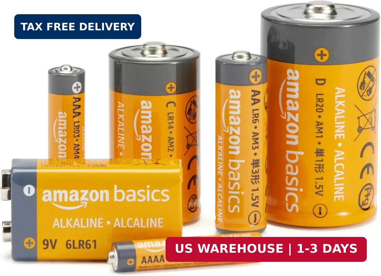Amazon Basics 100-Pack AA Alkaline Batteries, 1.5 Volt, 10-Year Shelf Life, Reli