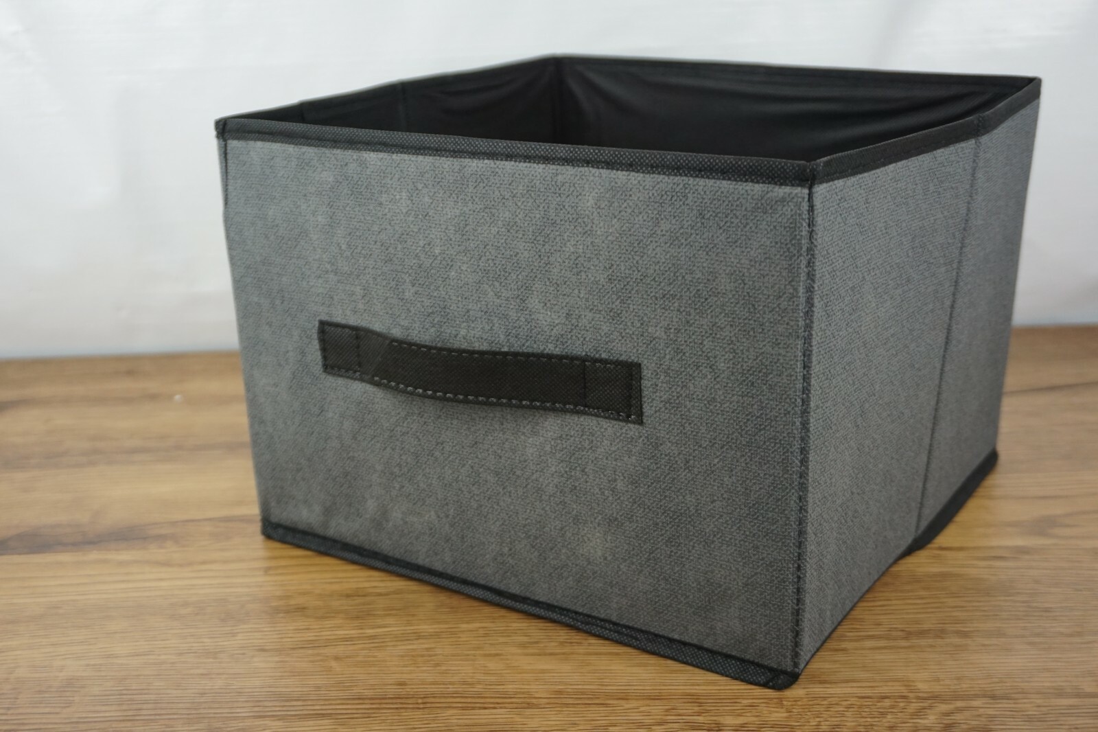 Set of 2 Essential Gray&Black Collapsible Storage Containers Handles: 11x11x8in