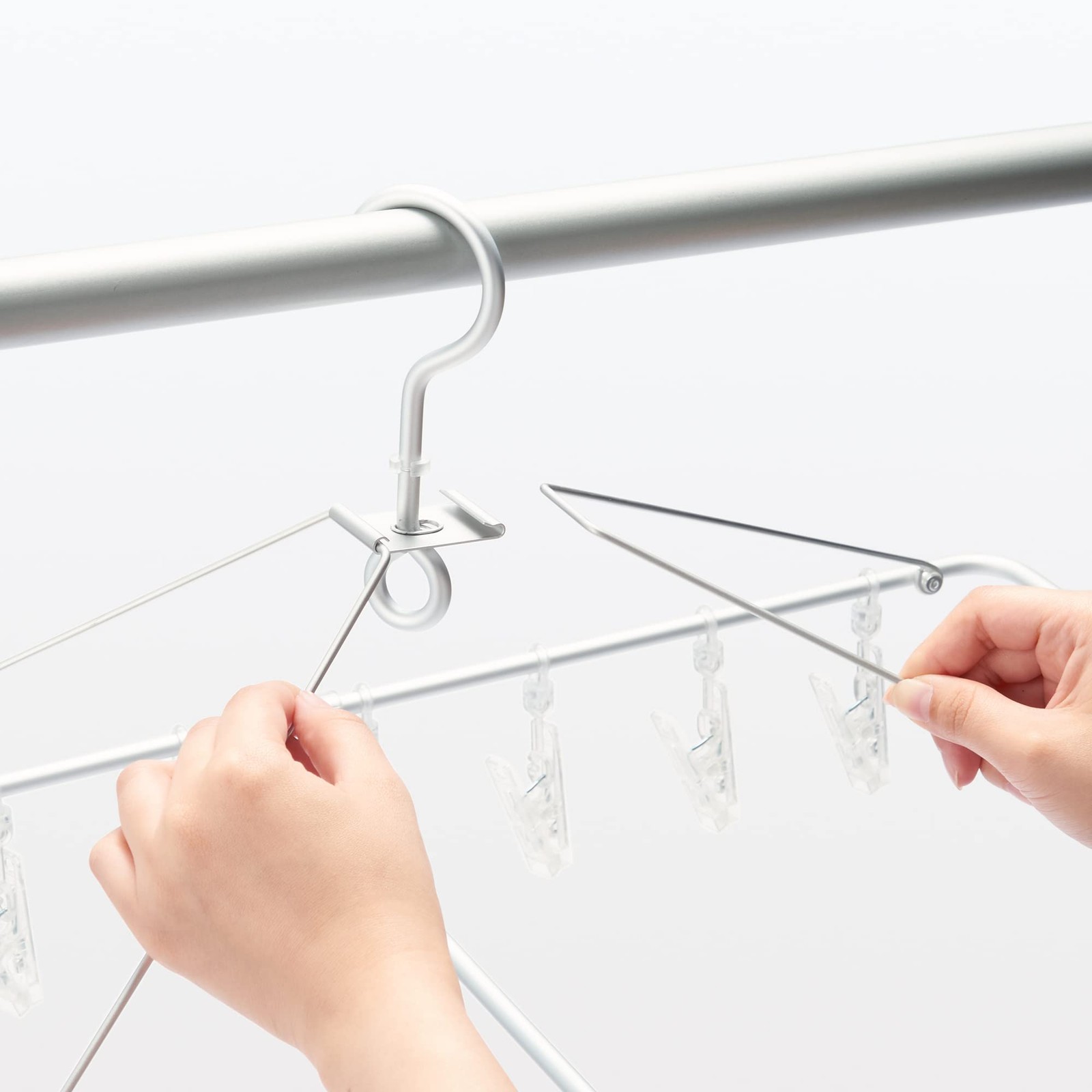 MUJI Aluminum Square Hanger Width 61 x Depth 36cm 24 Pinch 44314517 Silver