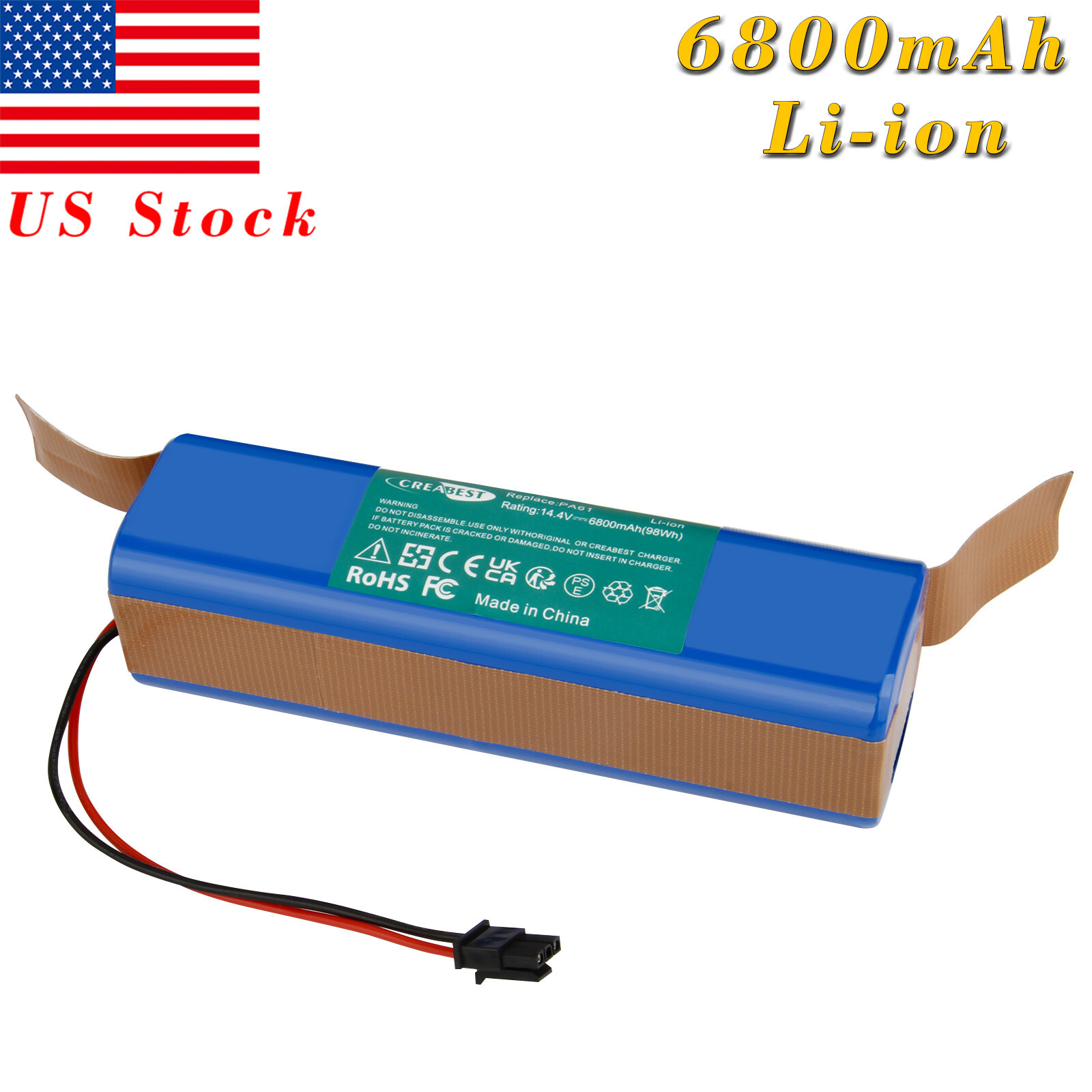 14.4V 6800mAh Li-ion Battery For Eufy RoboVac PA61 X8 Series Vacuums Replacement