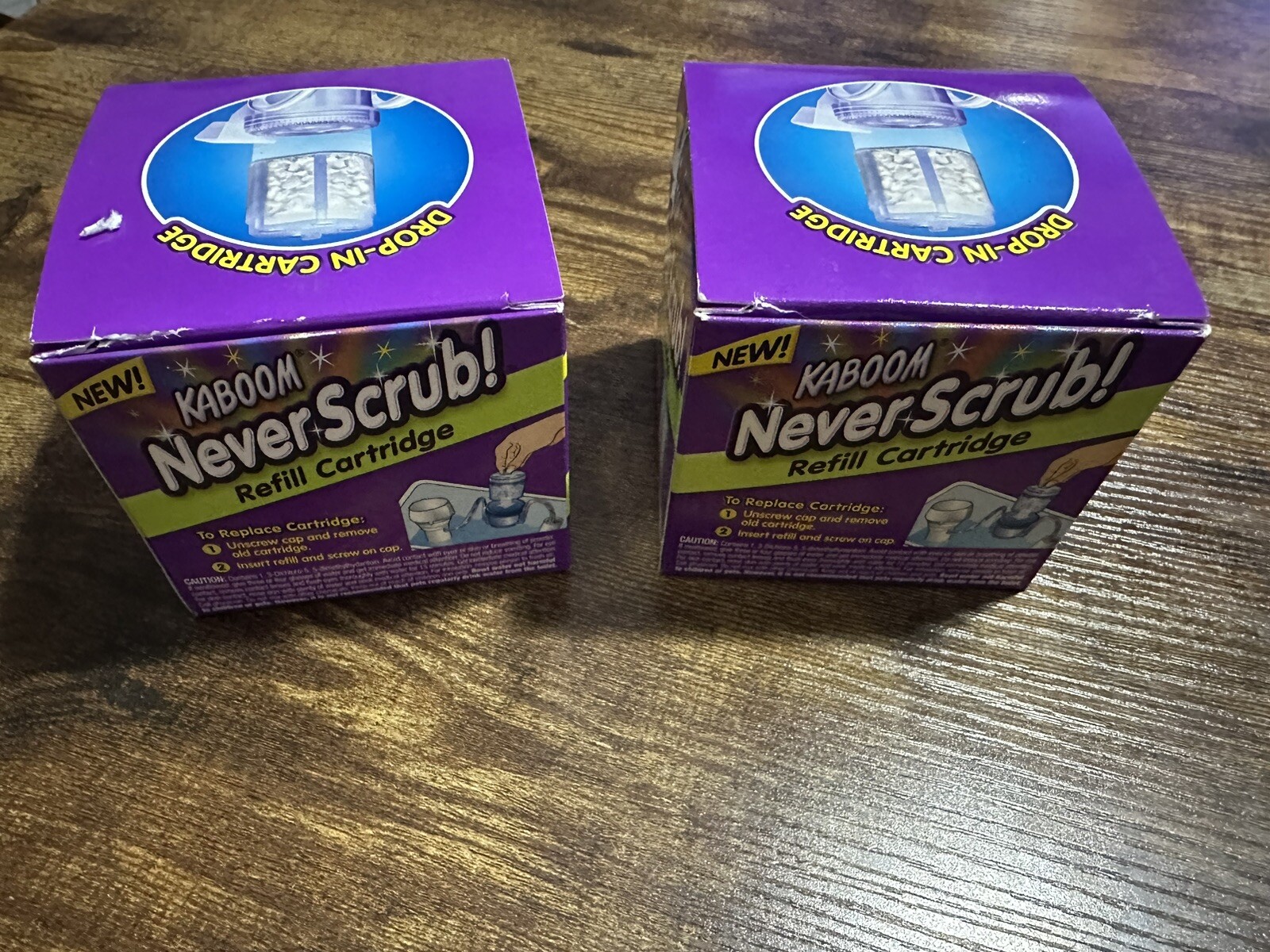 Lot Of 2 New Kaboom Never Scrub Refill Cartridges 35097 Drop-In 1.65oz