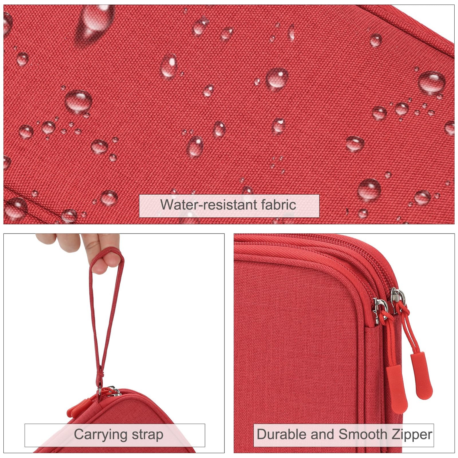 Electronic Organizer, Travel Tech Pouch Bag, Medium, Red