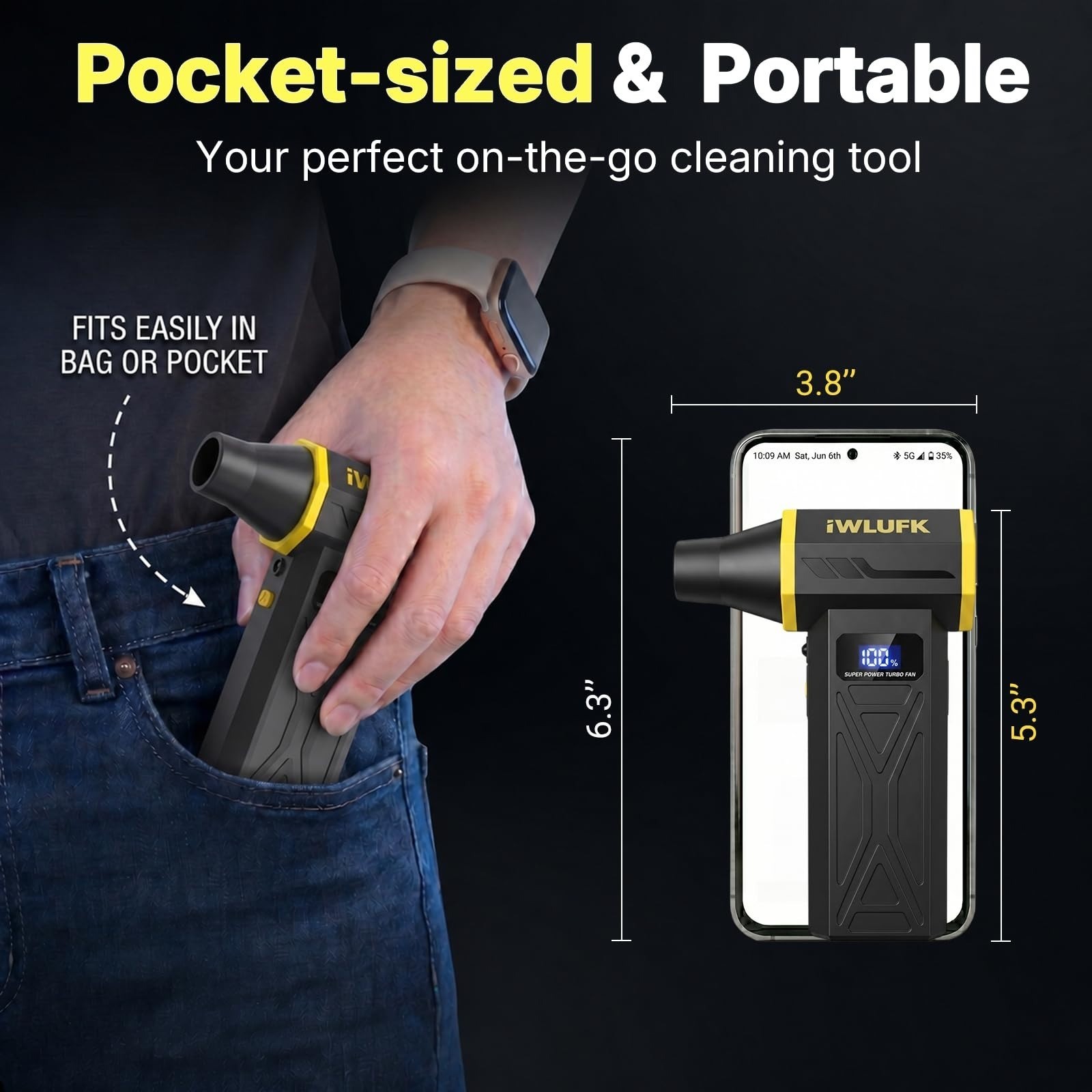 IWLUFK Electric Air Duster 130,000RPM Rechargeable Mini Blower