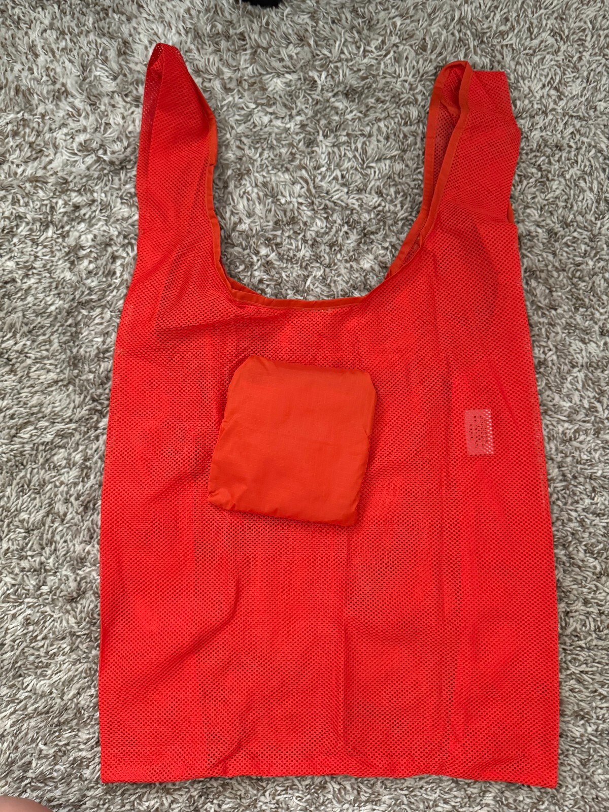 BAGGU Red Mesh Standard Baggu Reuseable Bag Used HTF Rare