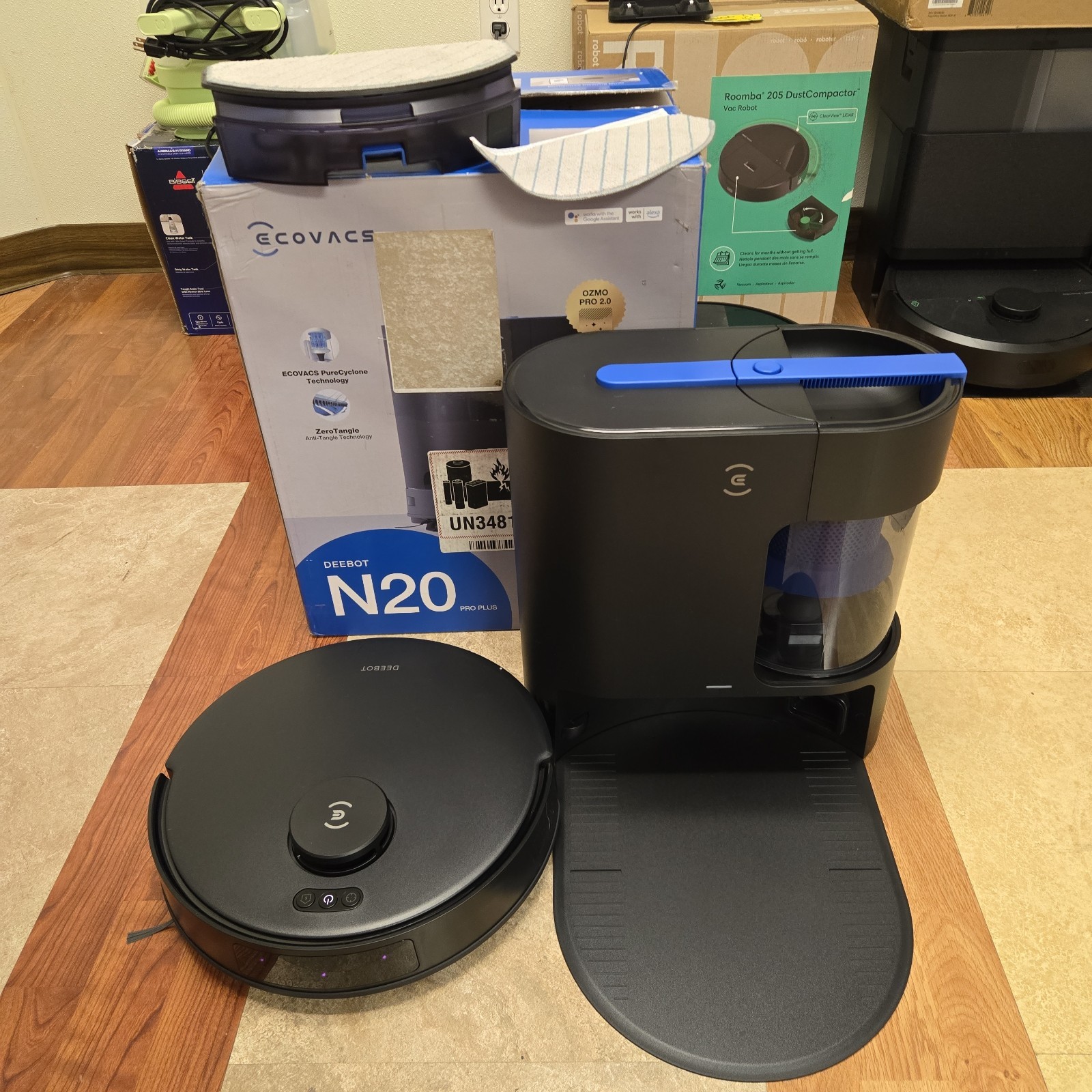ECOVACS DEEBOT N20 PRO PLUS Robot Vacuum & Mop – Black OPEN BOX