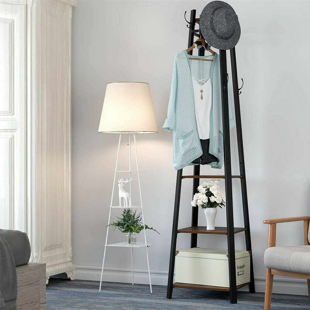 Industrial Metal Coat Garment Rack Stand Entryway Hall Tree Hanger Clothes Rails