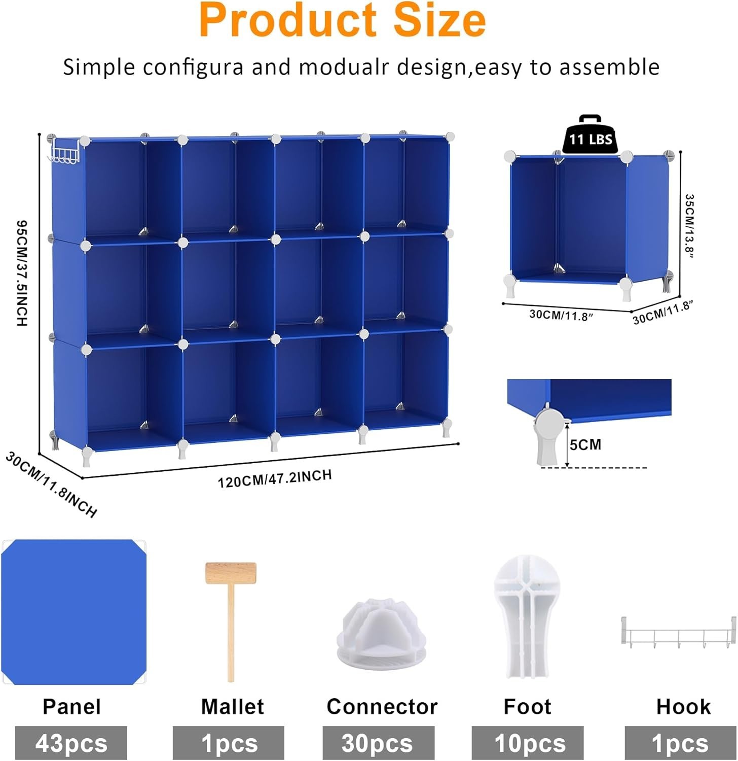 Cube Storage Organizer, 12 Cube Closet Organizers and Storage Shelves, DIY St…