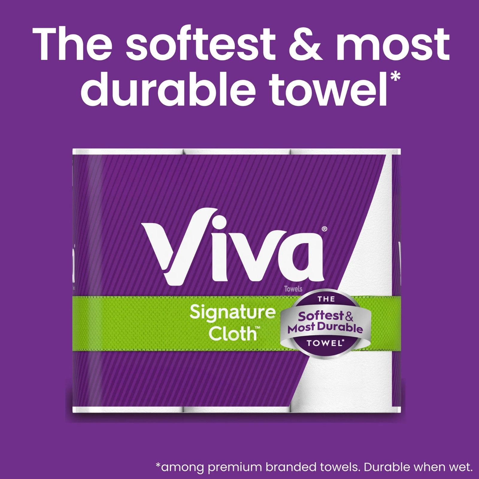 Viva Signature Cloth Paper Towels, 8 Triple Rolls, 129 Sheets per Roll