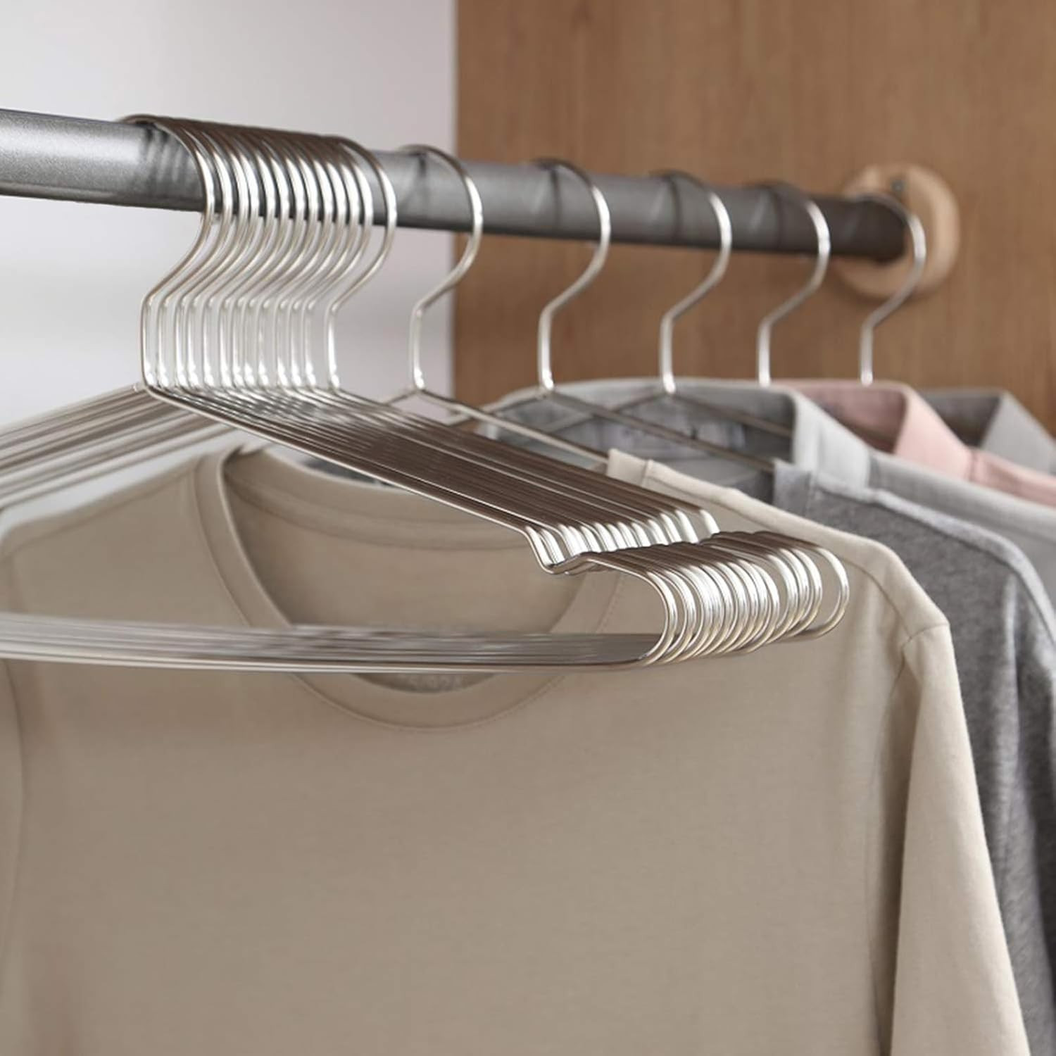 50 Pcs Wire Coat Hangers Stainless Steel Heavy Duty Metal Clothes Suit Hanger
