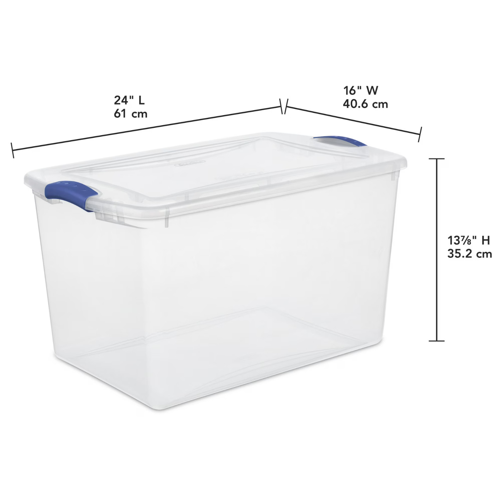 (Pack of 2) Stackable Plastic Tote Box Storage Containers Bin 66 Quart, Storage