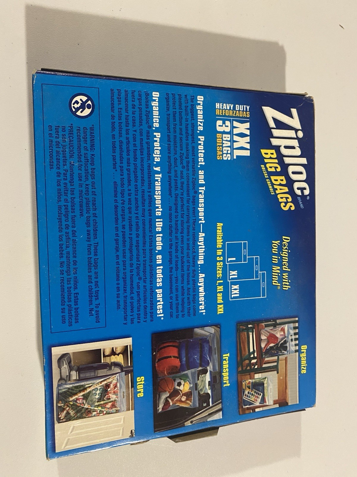 Ziploc Big Bags XXL 2 Ft x 2.7 Ft 20 Gallon Heavy Duty Storage Bags *New Sealed*