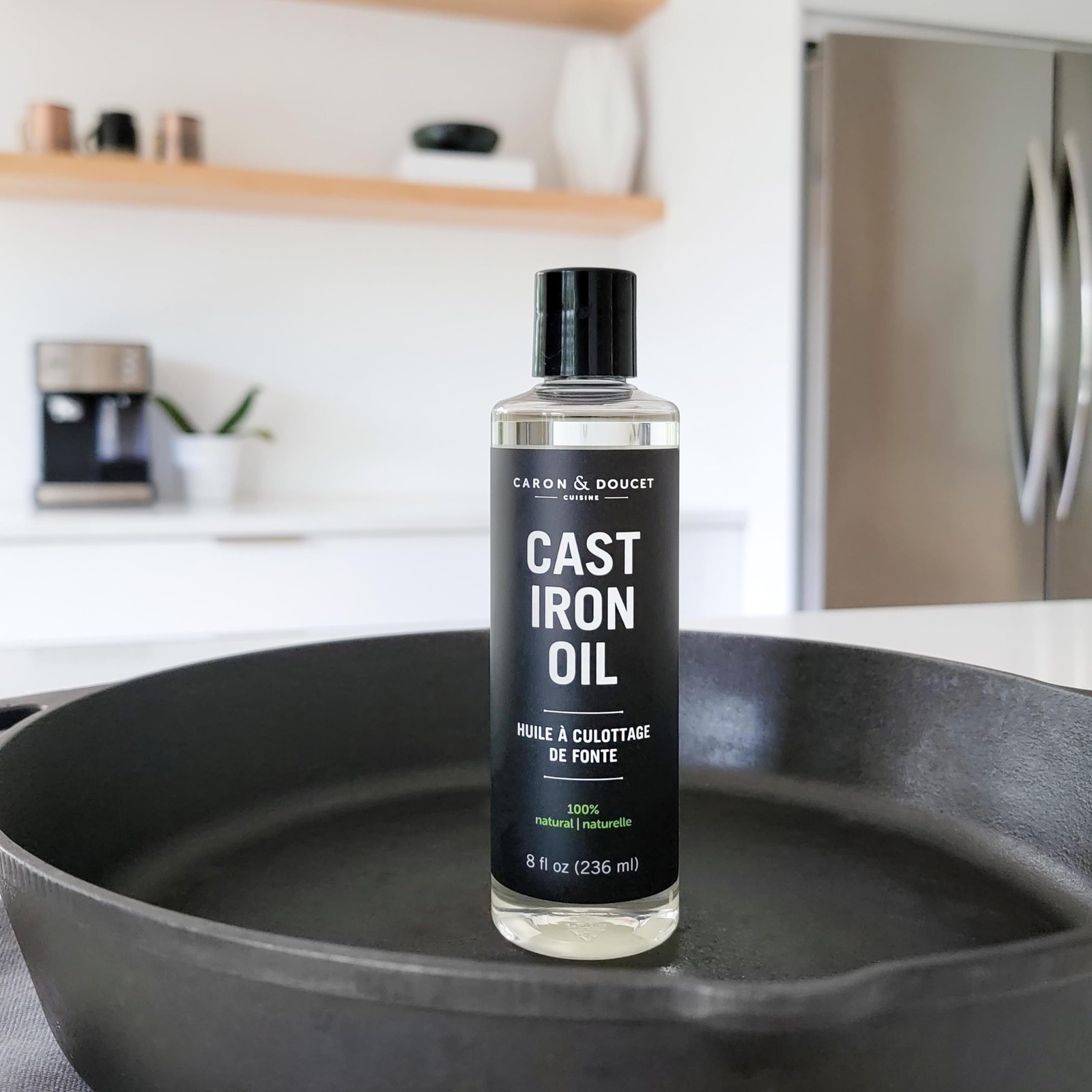 CARON & DOUCET – Cast Iron Seasoning & Cleaning 8 Fl Oz (Pack of 1), Clear