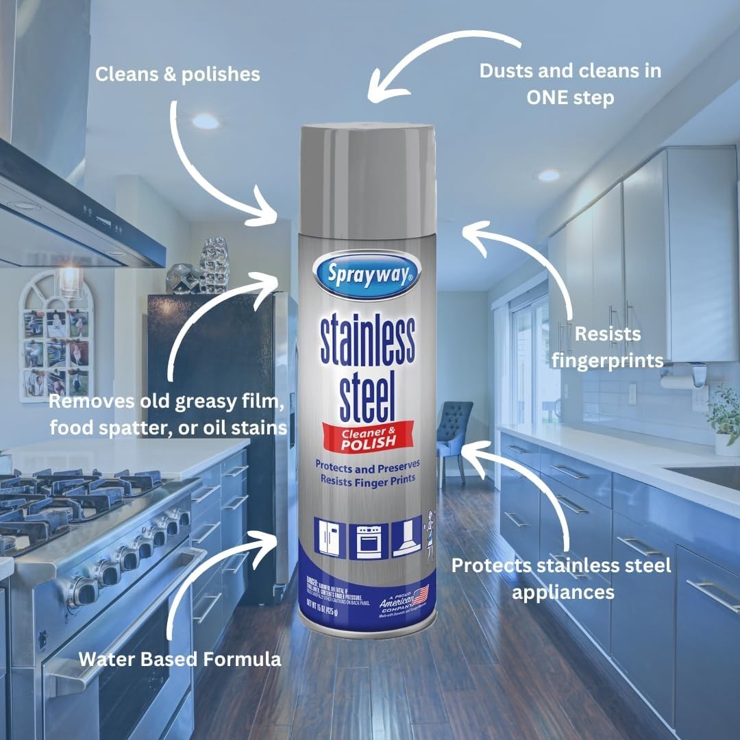 Water-Based Stainless Steel Cleaner, 15 Fl Oz Pack of 1
