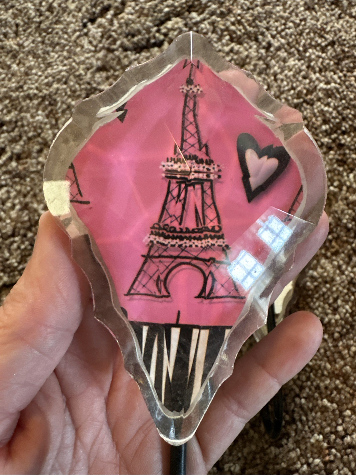 Beautiful And Romantic Paris Theme Pink Wall Hook Set 5.5” H