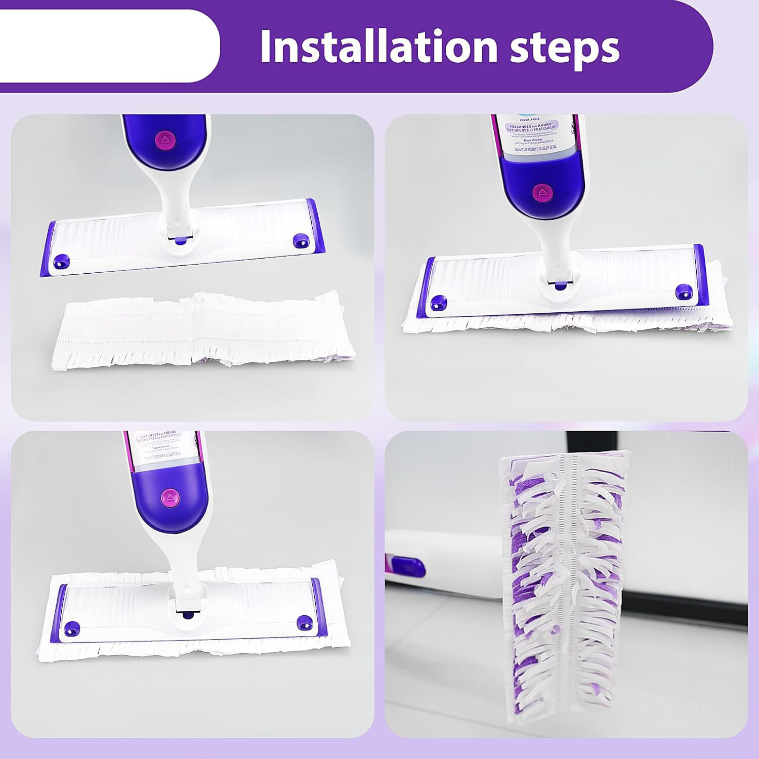 12 Pack Disposable Power Mop Pads Refills Multi-Surface Replacement Mopping Pads