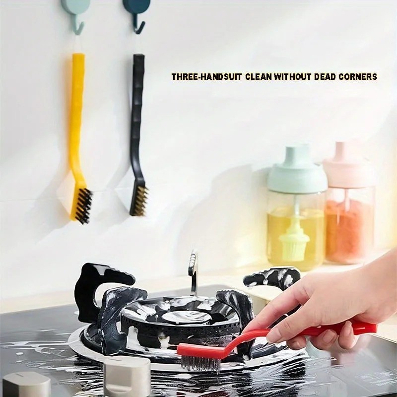 5 Pcs Kitchen Cleaning Brush Set with Gas Stove Scraper and Wire Brush for Oil