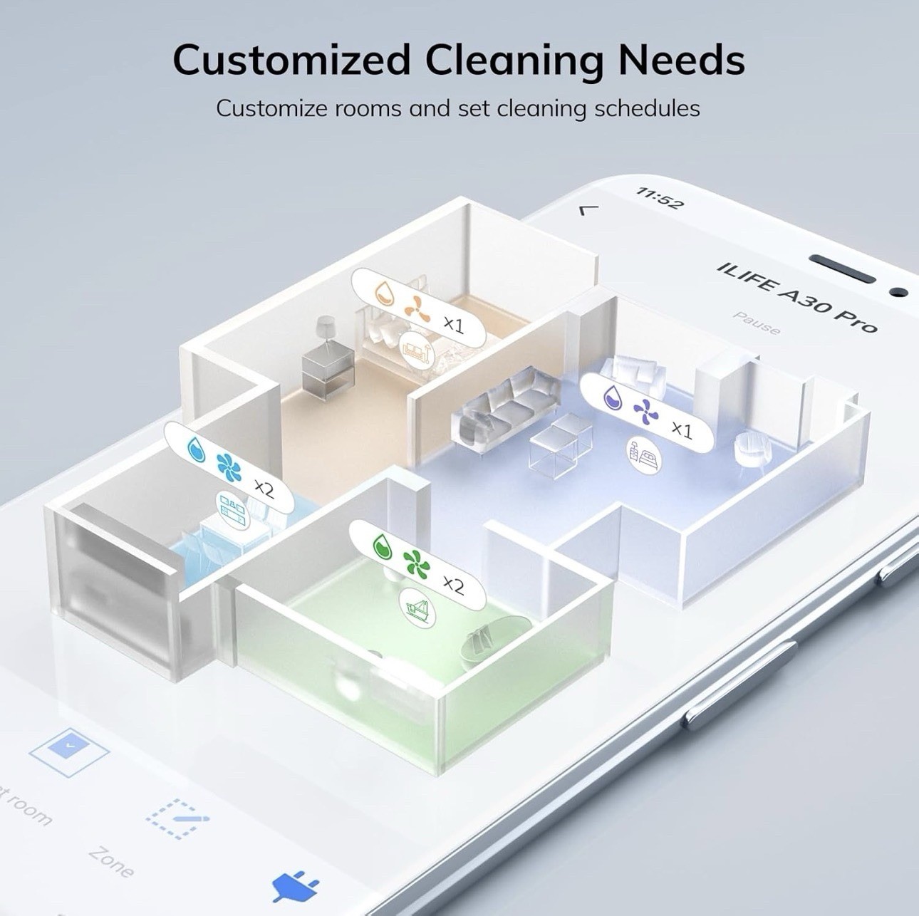 New ILIFE A30 Pro Robot Vacuum and Mop, Self Emptying Station for 60 Days