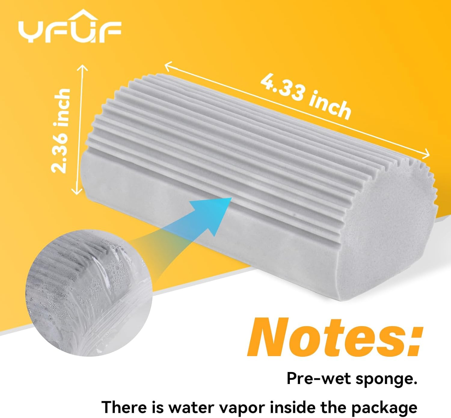 2-Pack Damp Duster Sponge for Clean, Magic Sponge Eraser Baseboard Cleaner Tool,