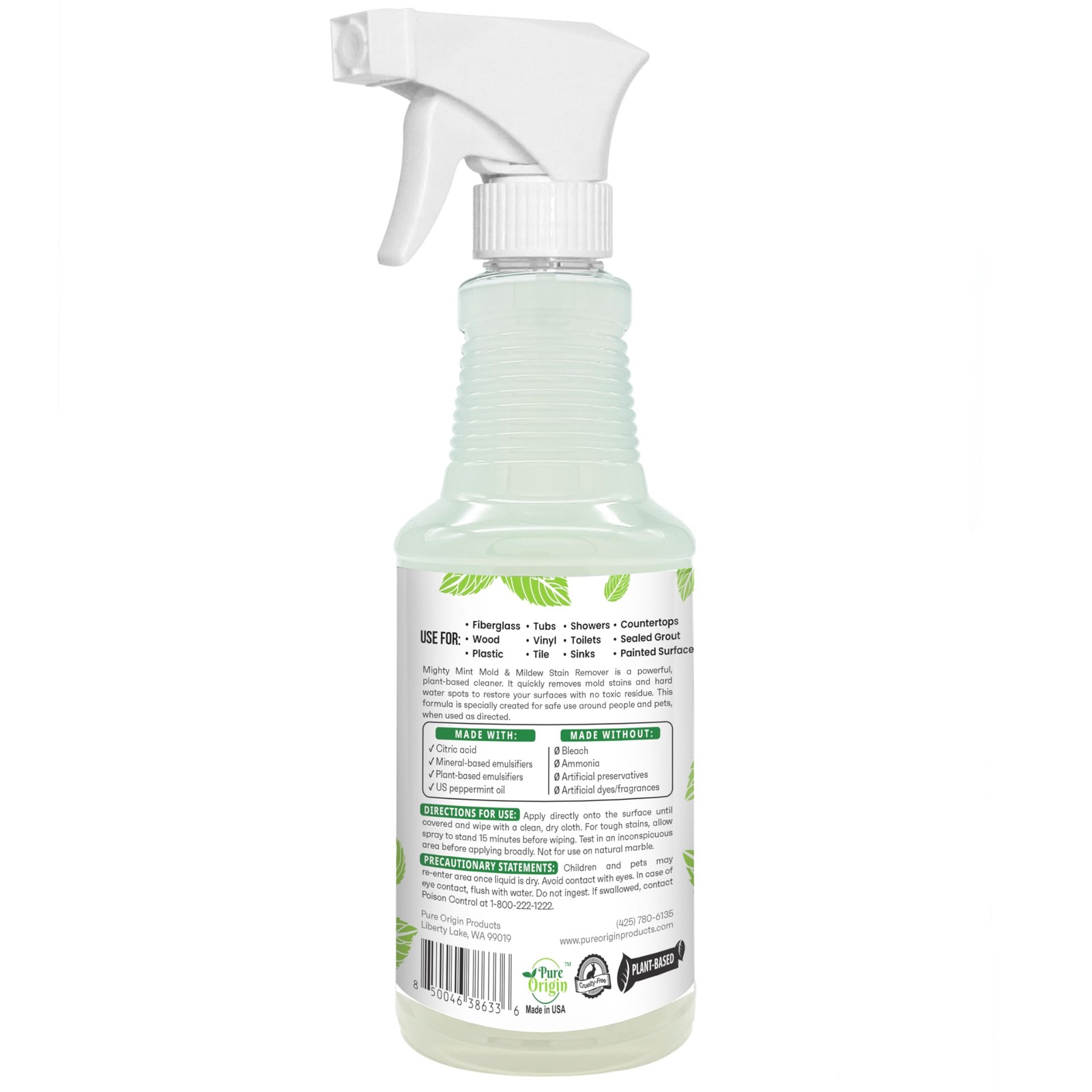 Mighty Mint Mold & Mildew Stain Remover Spray, 16 Fl Oz (Pack of 1), Natural