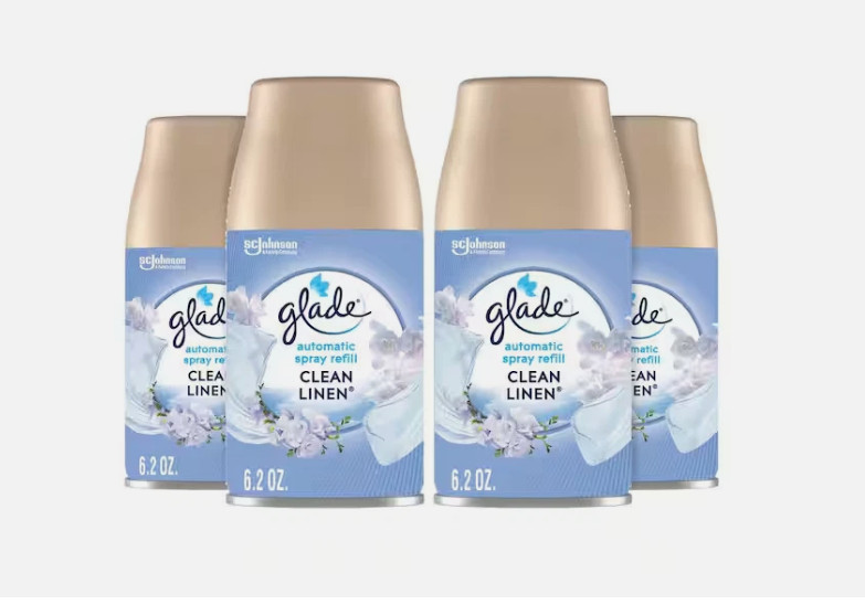 Glade Automatic Air Freshener Refill Clean Linen 6.2oz 4-Pack Odor Eliminator