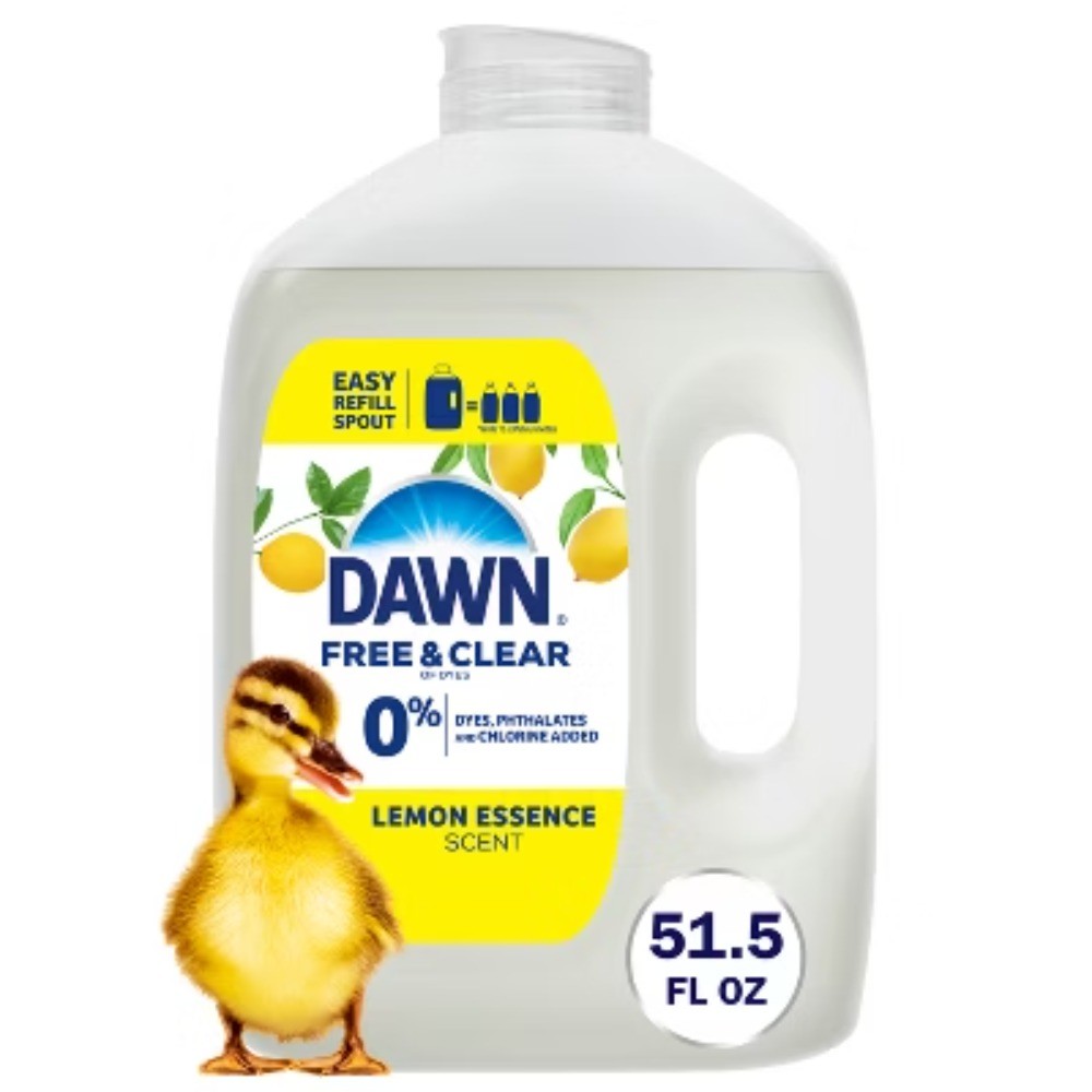 Dawn Free & Clear Lemon Dish Soap – 51.5 fl oz, Liquid Refill