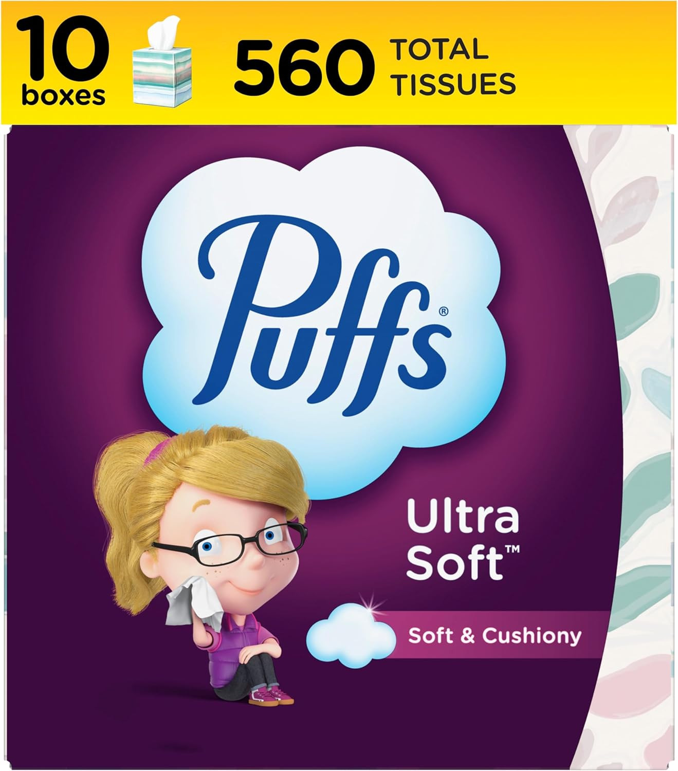 Ultra Soft Non-Lotion Tissues, 10 Cubes, 56 Tissues per Box