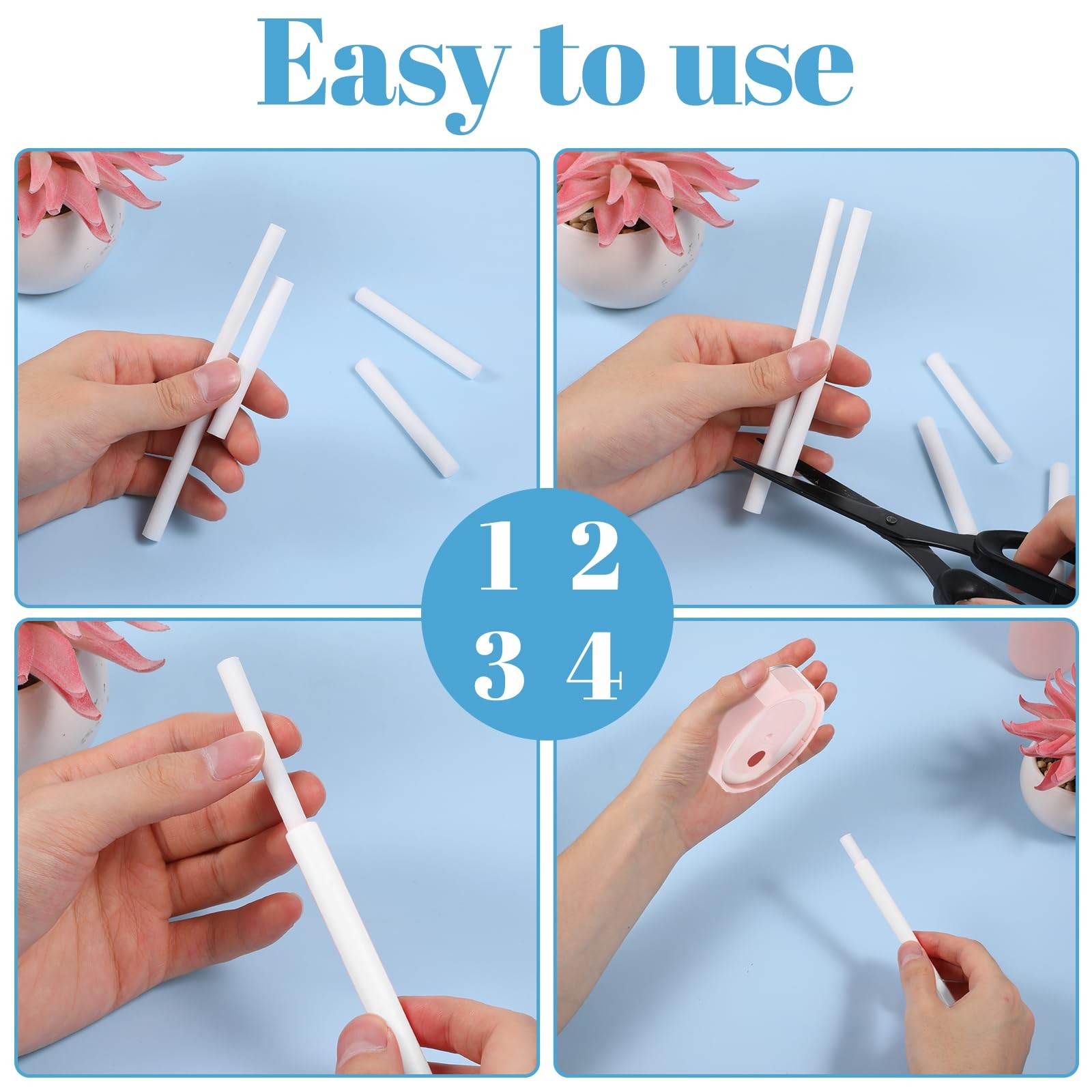 60 PCS Diffuser Wicks, Humidifier Filter Replacement Sticks, 2.75 Inch White
