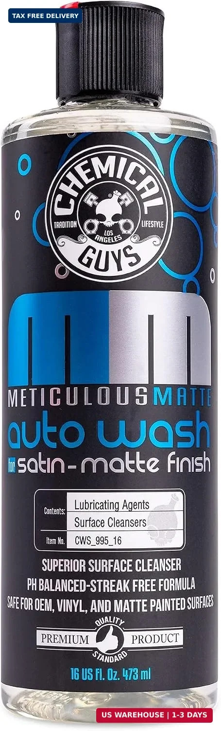 Chemical Guys, Meticulous Matte Foaming Car Wash Soap, Bubble Gum, 16 oz | High-