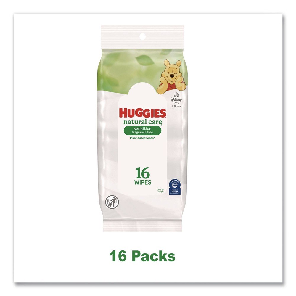 0 40706 6.6″ x 6.86″ Natural Care Sensitive Baby Wipes – Unscented (16/PK) New