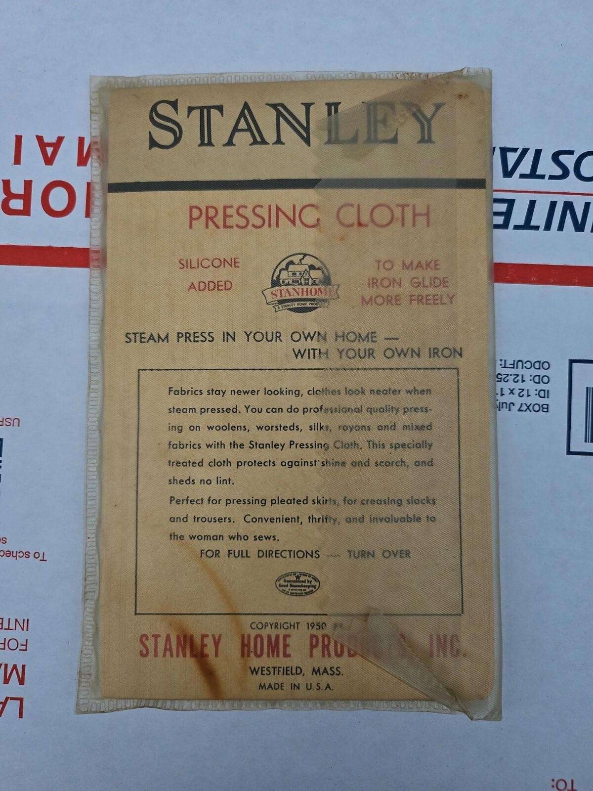 1950 *Unused* Stanley Home Products, Inc. Pressing Cloth Trl7#67