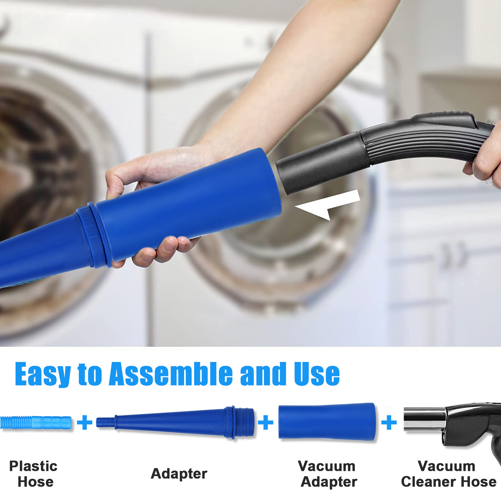 Dryer Vent Cleaner Kit, Vacuum Hose Attachment Brush Lint Remover Home Cleaning