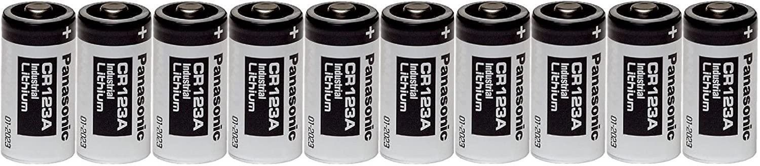 10 Panasonic CR123A 3V CR 123A Industrial Lithium Batteries