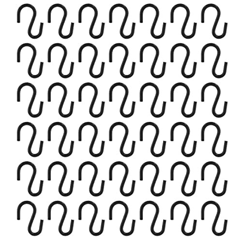 Metal S Hooks, Black Pcs, S Shaped, 0.75′ 0.75” Length, 1.8mm Thickness 60